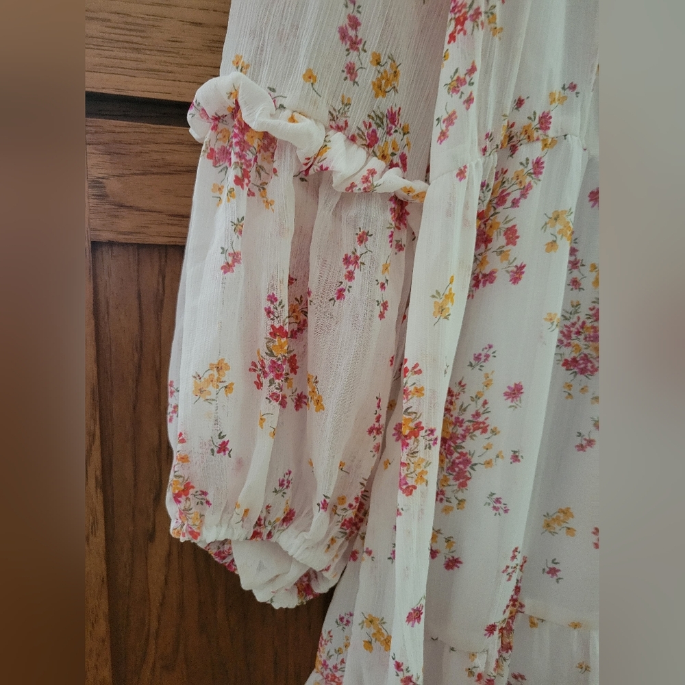 NWT Vince Camuto XXL White Floral Print Dress - Picture 4 of 12